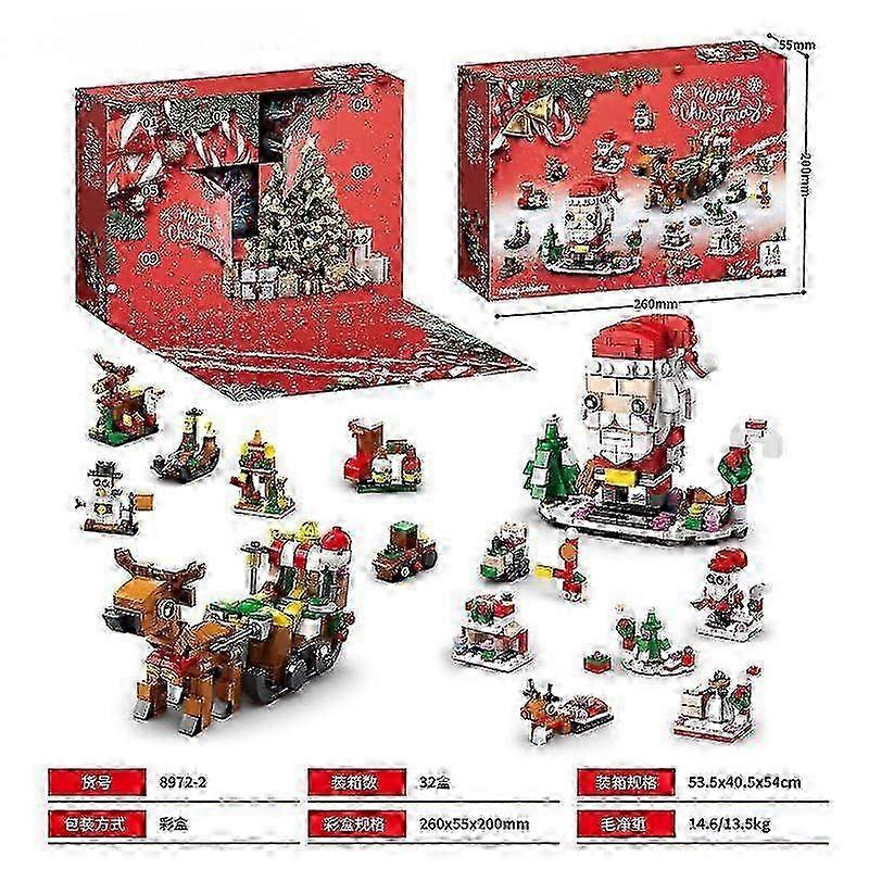 Christmas Puzzle Toy Advent Calendar with Building Blocks for Kids
