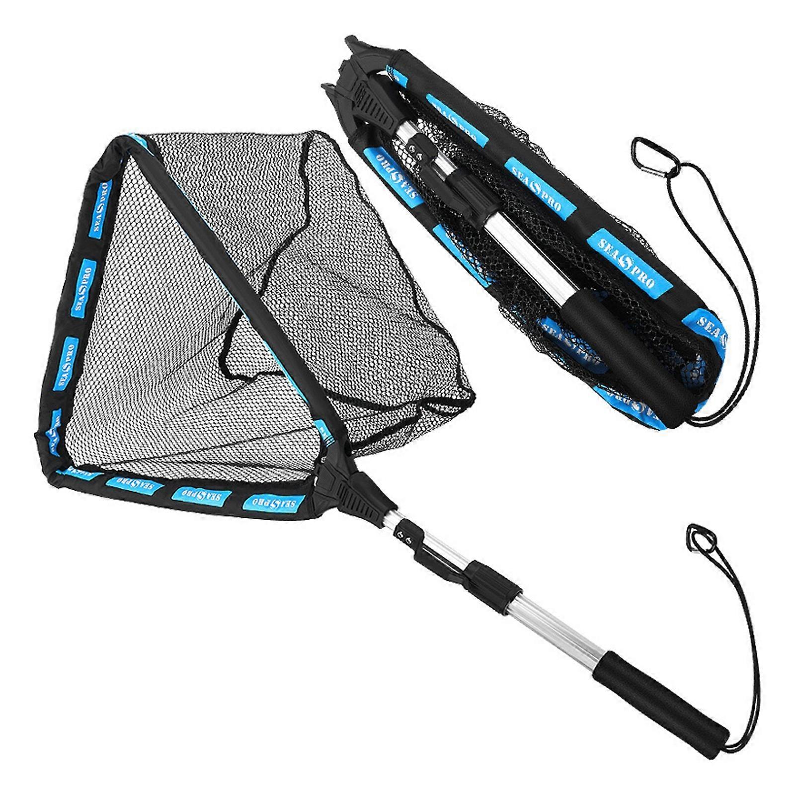 Portables Triangular Fishing Landing Net Expandable Handle Buoyance Meshes For Family Outdoor Activity Gear  Ordinary S.tyle