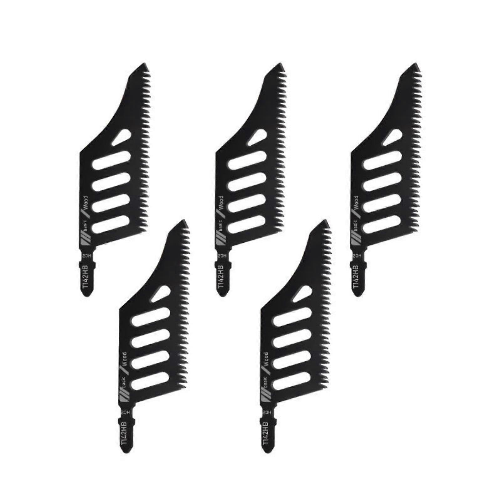 5Pieces Jigsaws Replacement Blade Optimized For Wood Crafts Projects Woodworking Extended Service Life T Shanks Design Multicolor