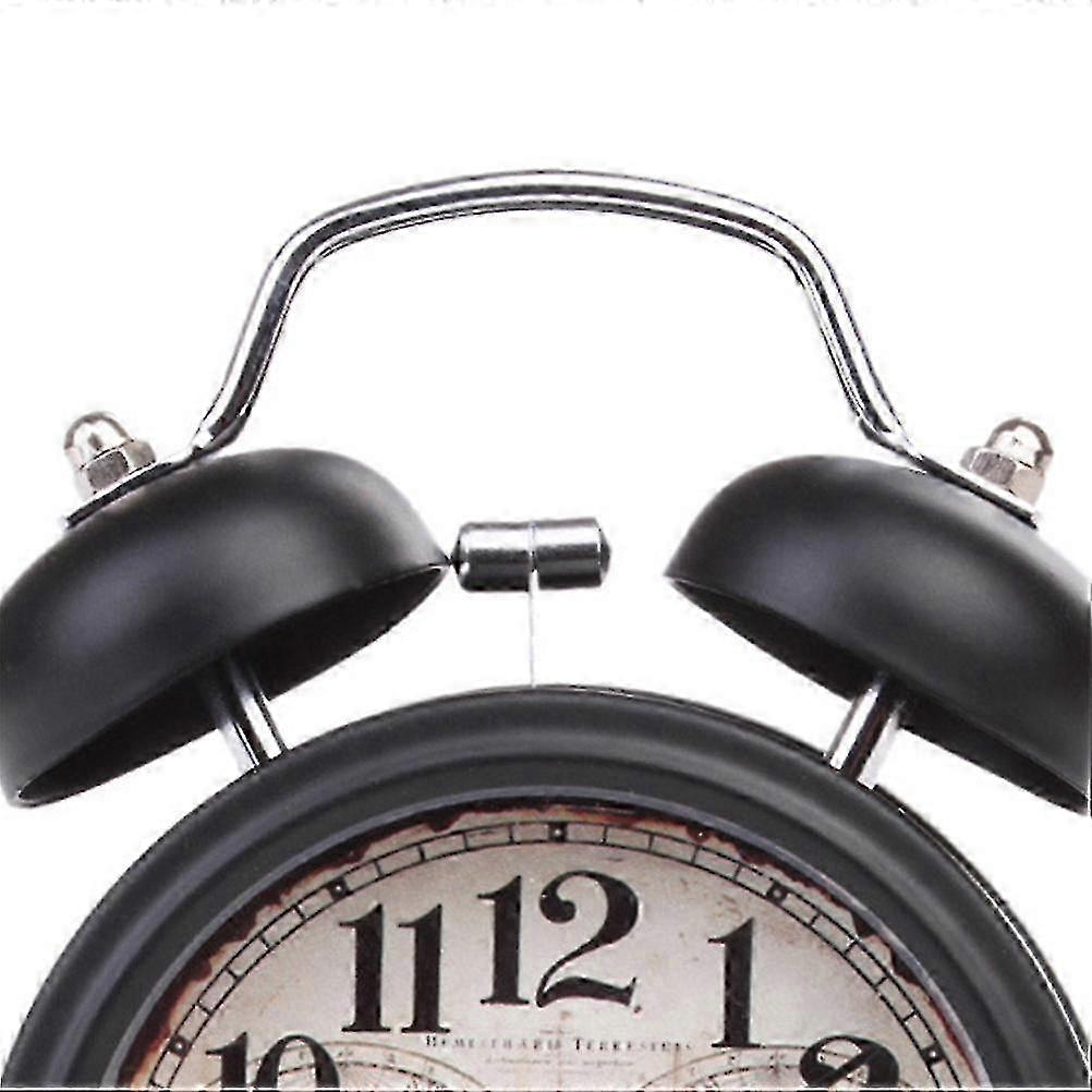 Retro Analog Alarm Clock, Vintage Style Loud Twin Bell Alarm for Heavy Sleepers, Battery Operated Silent Quartz Movement Clock for Bedside Desk,