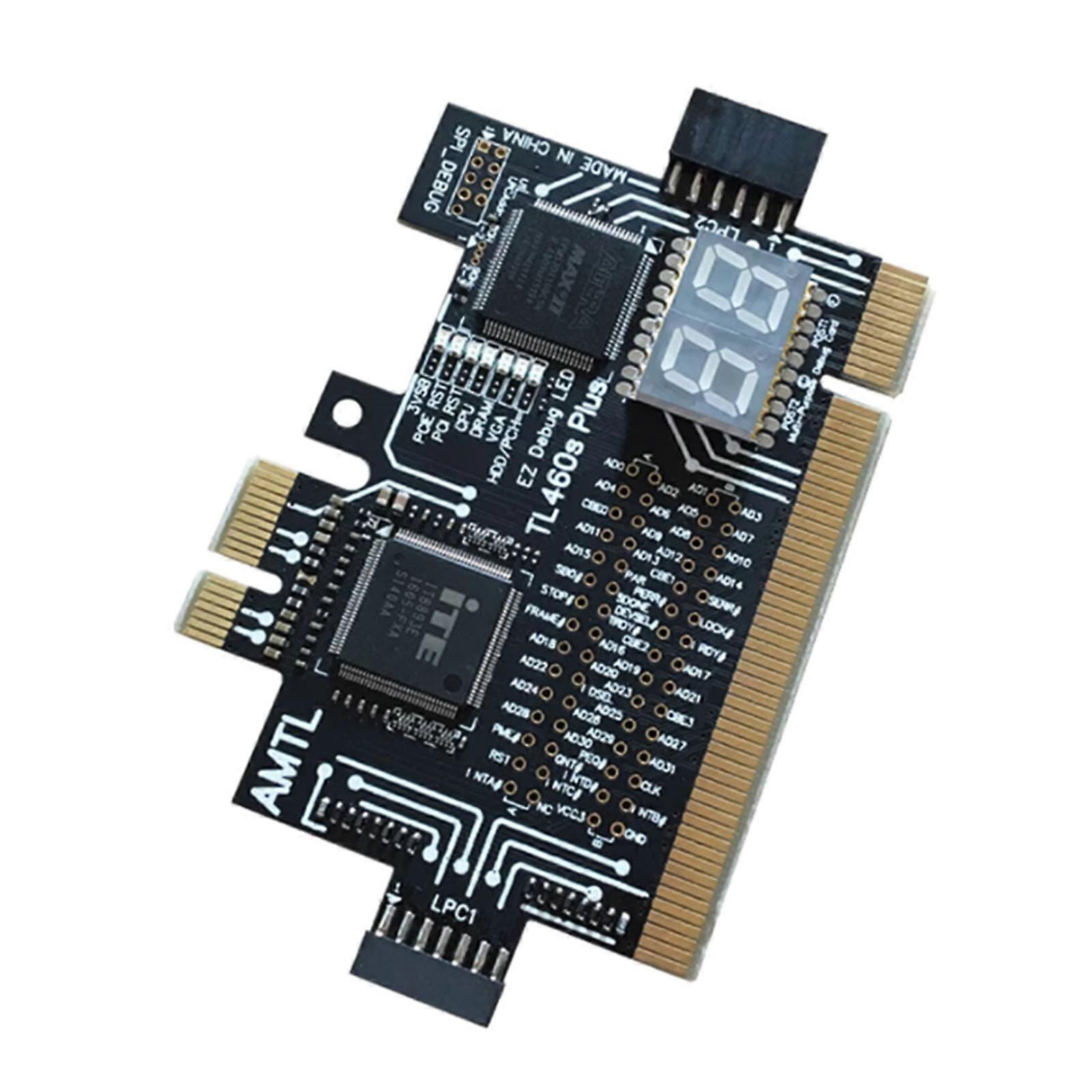 A1105 Computer Repair Diagnostic Card Featuring Digital Clock Display Multiple Error Detection LEDs For Hardware Multicolor