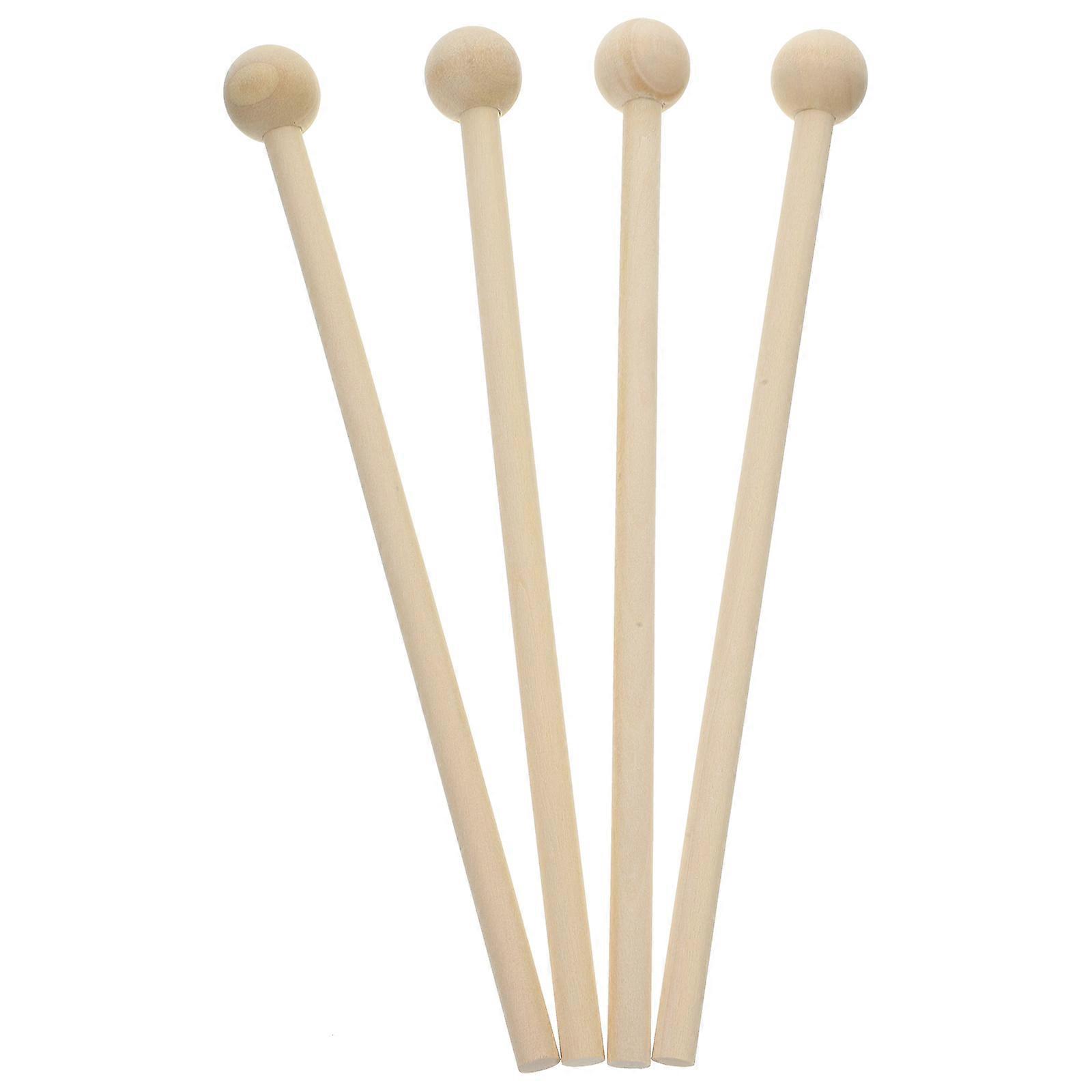 Mallets Percussion Sticks for Instrument 4Pcs Set Light Yellow