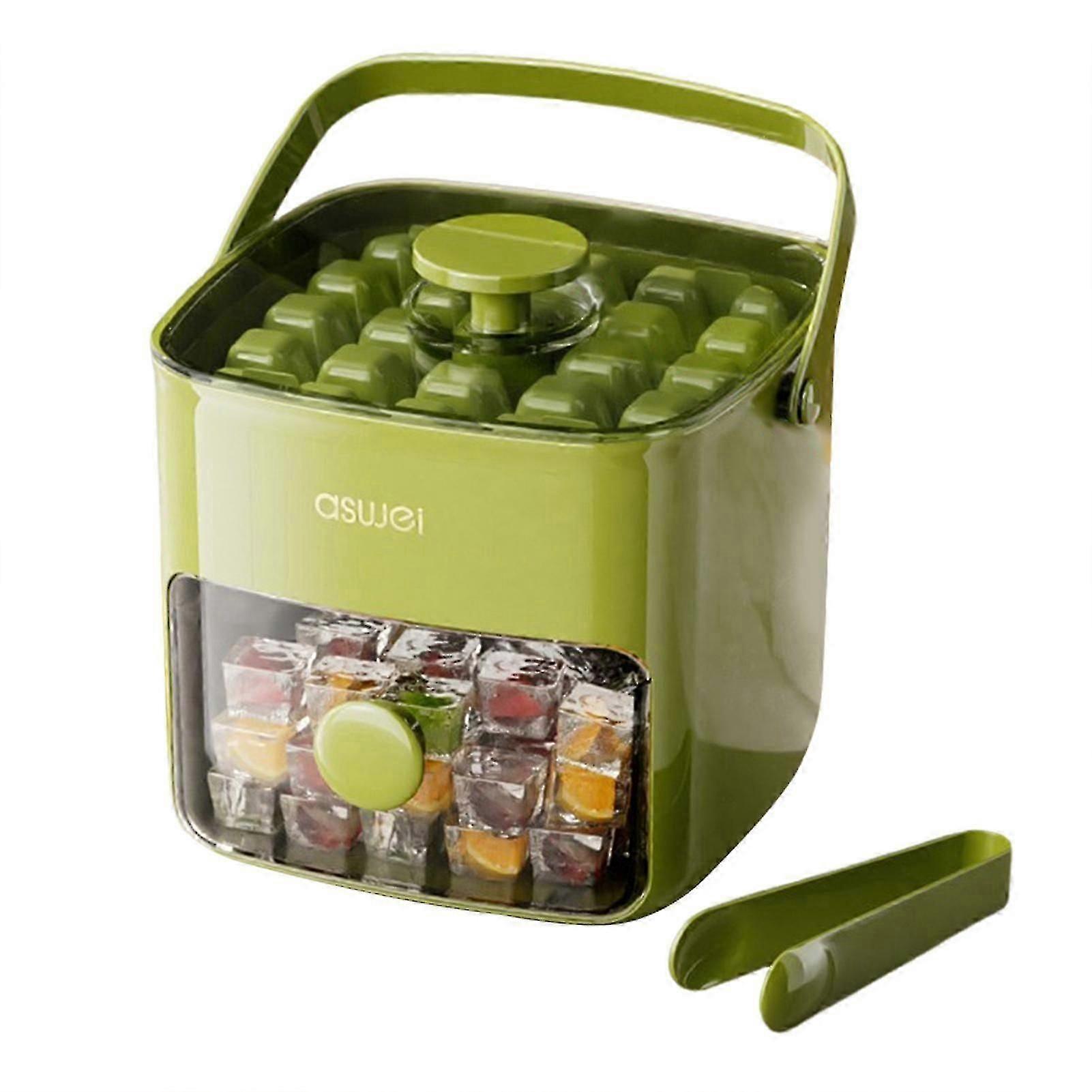 Press Ice Cubes Box with Storage Box Large Capacity Ice Maker Box for Beverage Milk