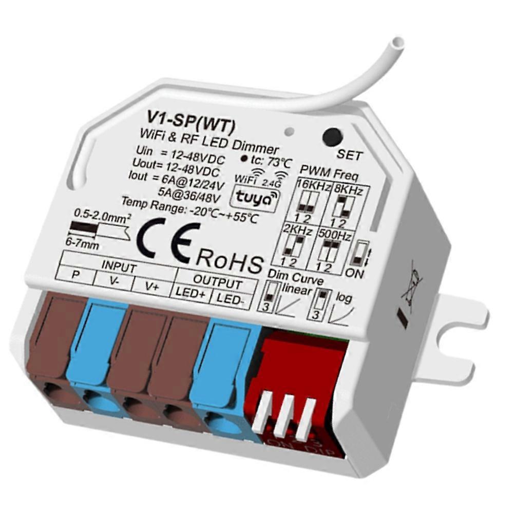 V1-SP Tuya Smart Cloud WiFi Dimming Push LED Controller Single Channel Constant Voltage Brightness Adjust