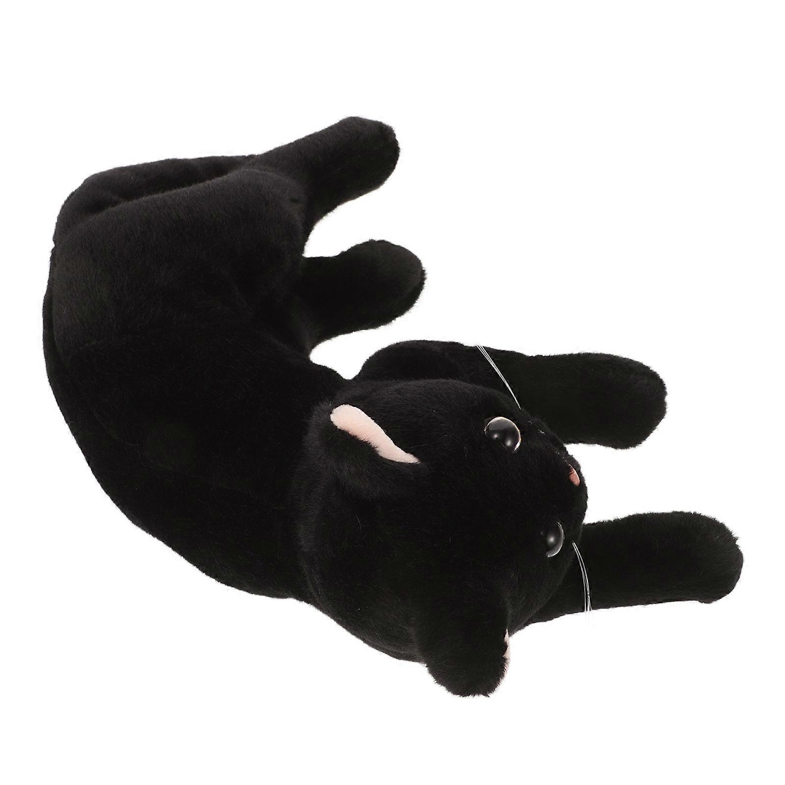 Black Cat Plush Toy Realistic Stuffed Animal for Home Soft Plush