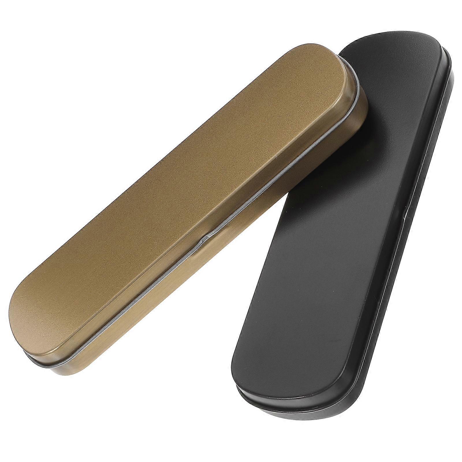 Eease 2pcs Rectangular Tin Box for Stationery & Makeup Storage