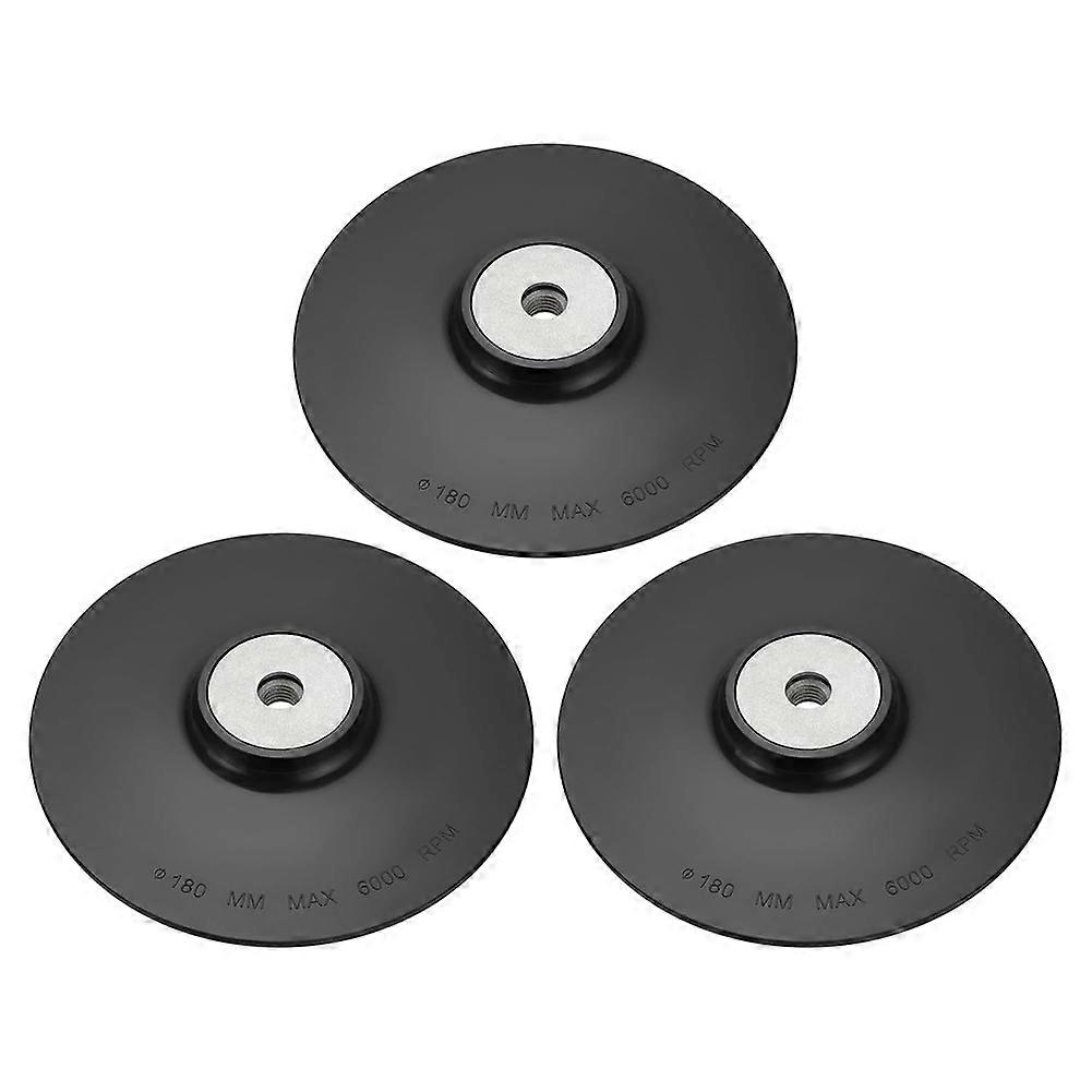 3pcs Plastic Angle Grinder Backing Pad Compatible with M14 Internal Thread Disc Sander Angle Grinder 180mm Diameter