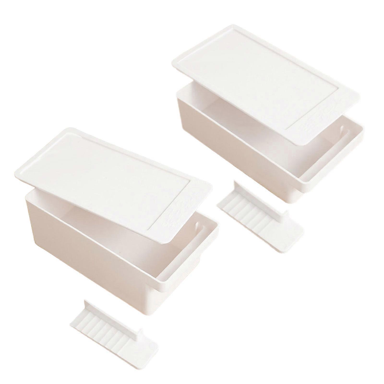 2pcs Butter Cutter and Storage Box Kitchen Cheese Slicing Case for Refrigerator Practical Baking Ingredient Tool Multicolor