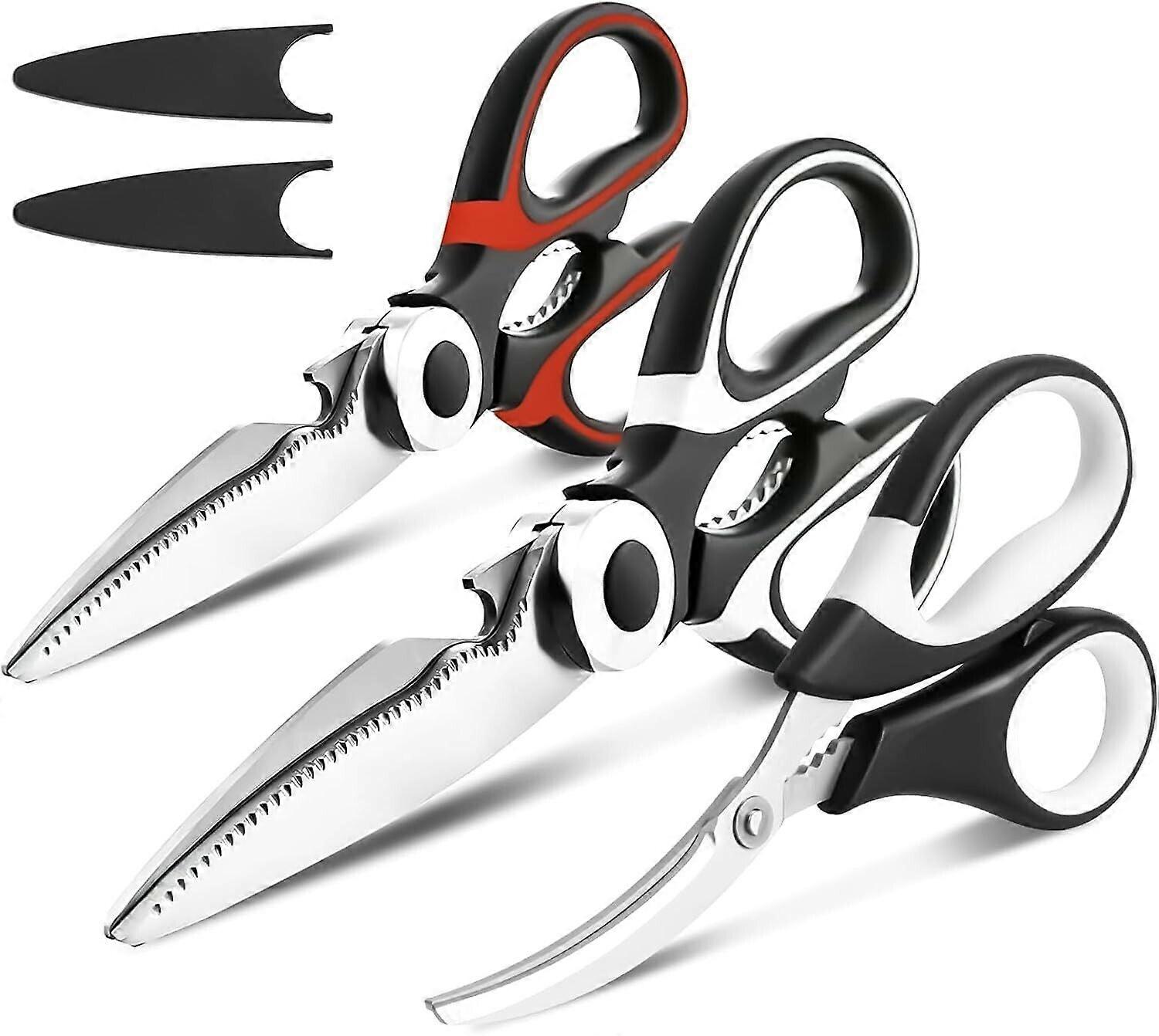 3 Pack Heavy Duty Kitchen Shears Stainless Steel Kitchen Scissors Ultra compatible with Sharp