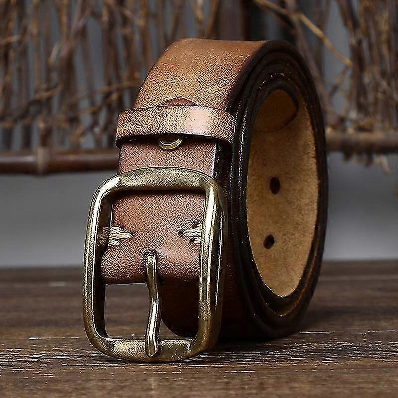Retro Style Belt for Denim Jeans - First Layer Cowhide Leather Daily Wear