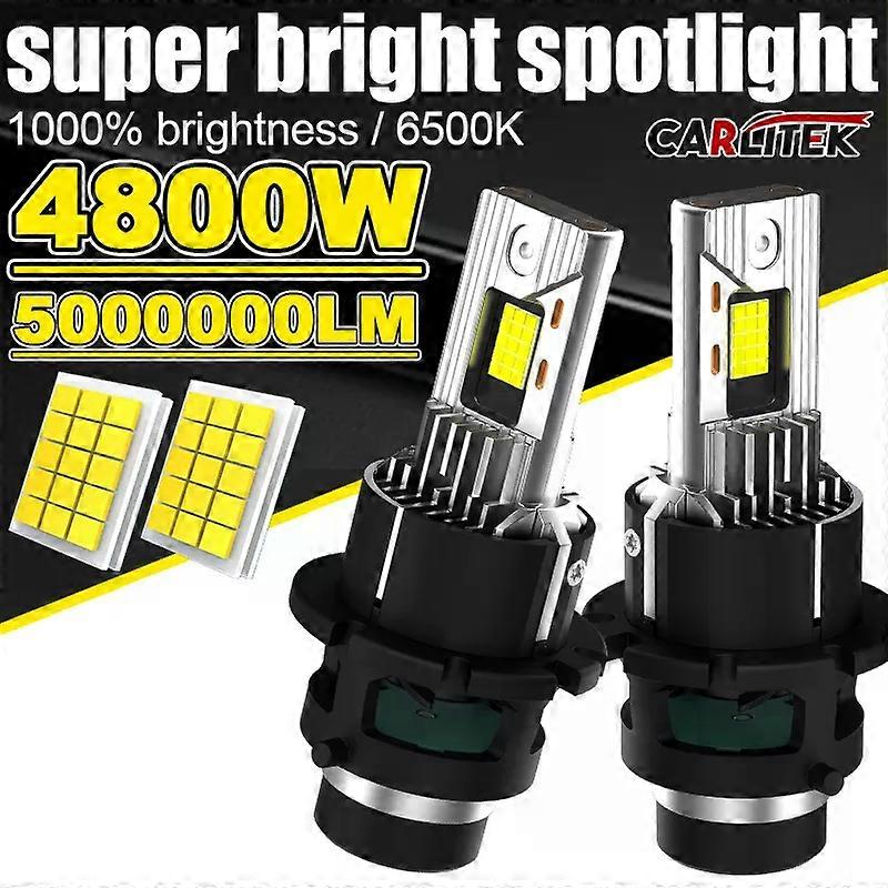 D2S D4S Led Car Headlights Bulb D2R D4R LED Car Light High power 4800W 1:1 Plug and Play 9570 CSP Chip Turbo Lamp 6000K White