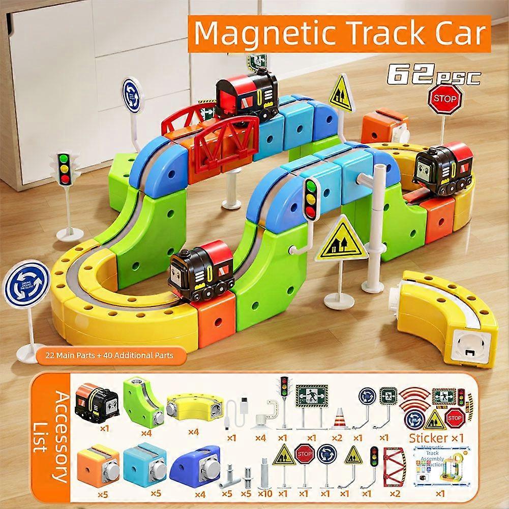 סט רכבות חשמלי נגד כבידה, סט קרונות מסילה גמישים של 167 חלקים, ערכת הרכבה מגנטית של STEM בסגנון עשה זאת בעצמך, מתנות יום הולדת לחג המולד לילדים