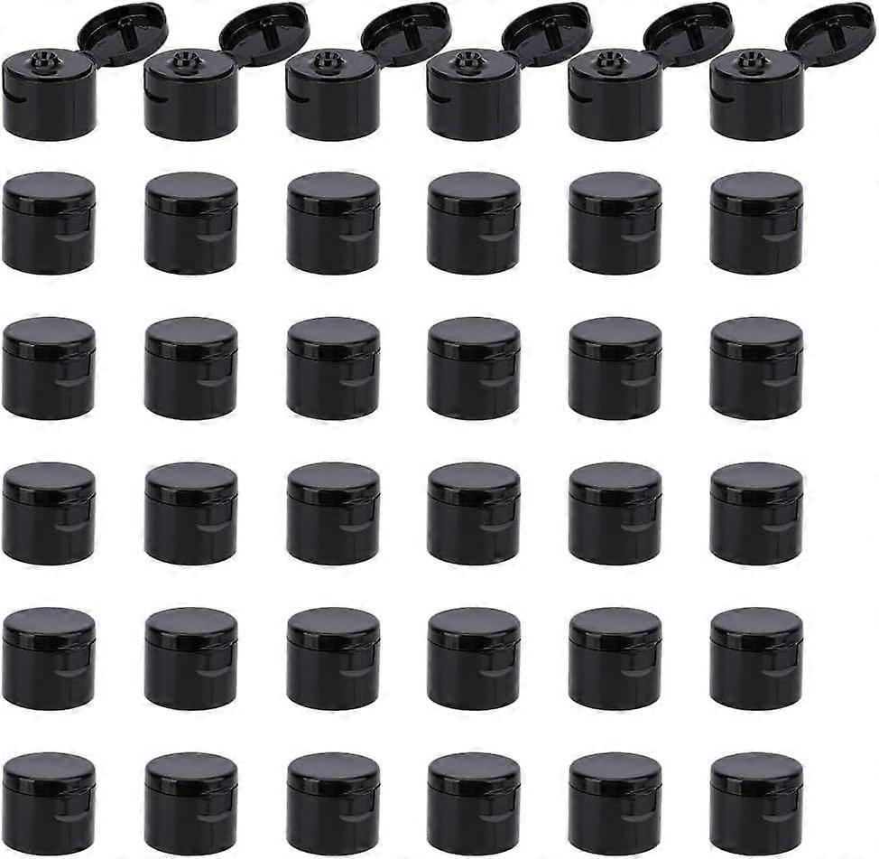 36Pcs 28/410 Flip Top Dispensing Cap Black Replacement Condiment Caps Reusable Plastic Bottle Cap Flip Top Lids for Shampoo Moisturizer Squeeze Bottle