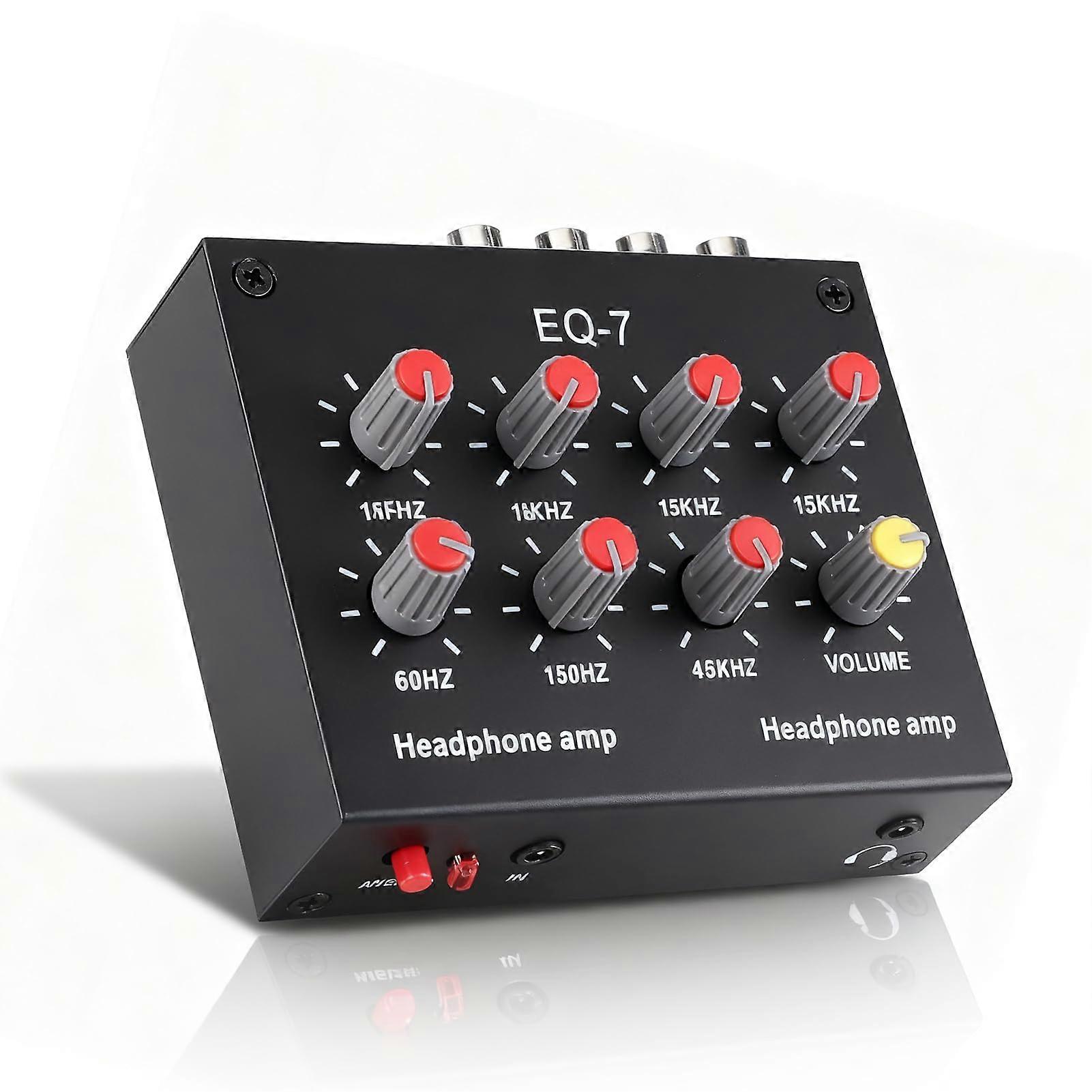 EQ7 7 Band Car Audio Equalizer with  Bass Adjustment and Dual Channel 3.5mm Output
