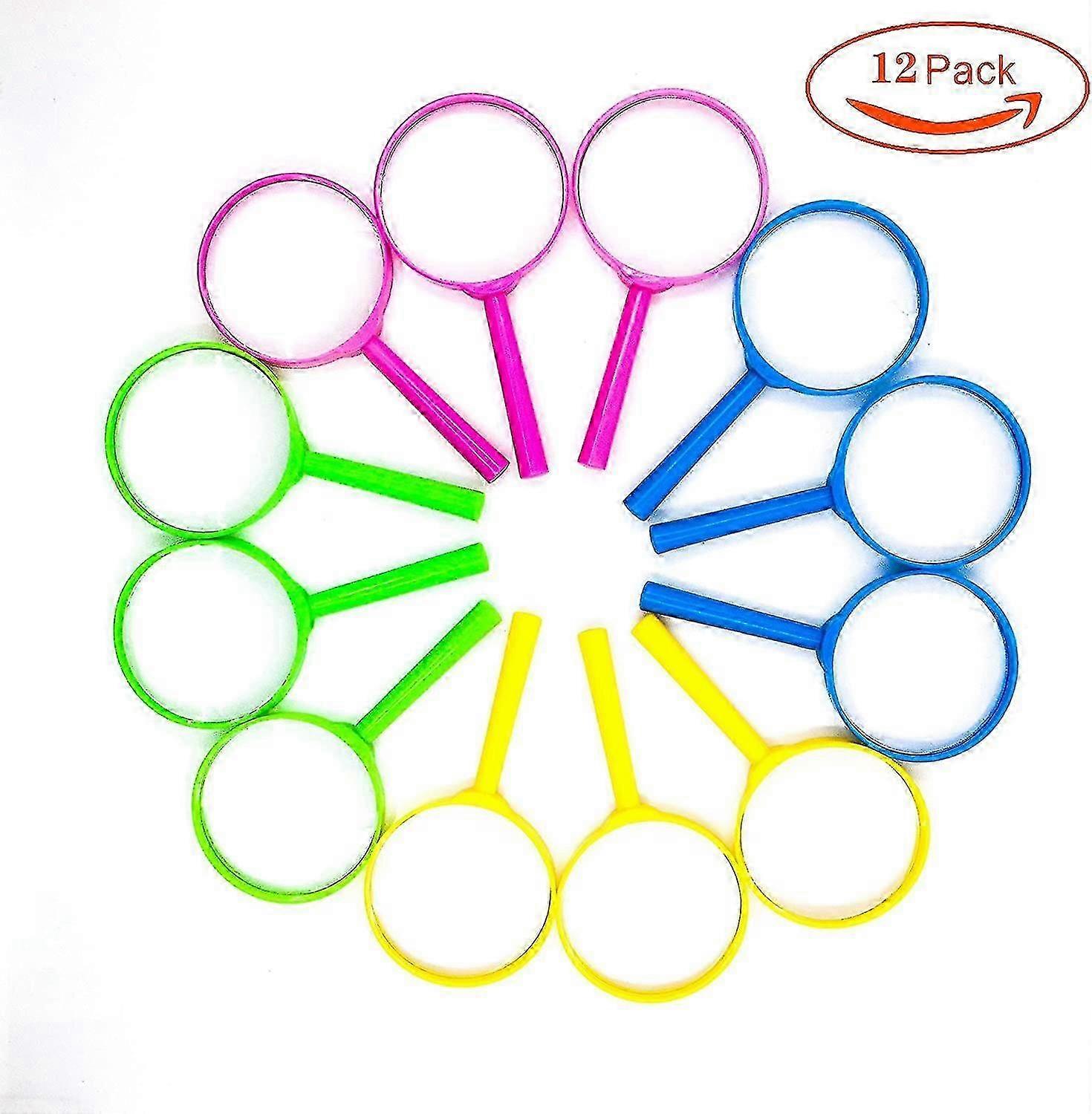 12-Pack Portable Handheld Plastic Reading Magnifiers for Kids - Ideal Gift