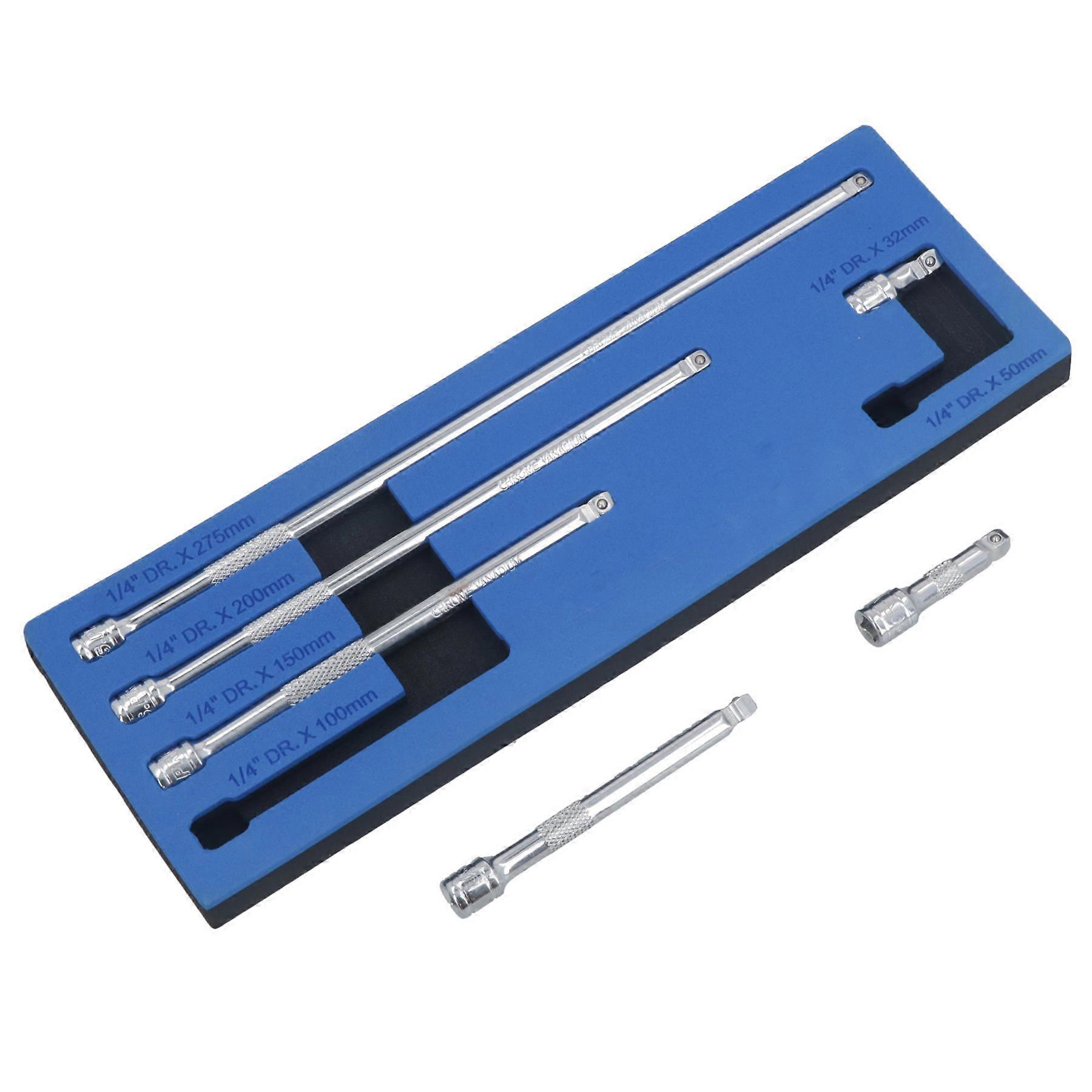 1/4" Drive Wobble Swivel Socket Extension Bar Set 6pcs 50mm - 275mm Bergen