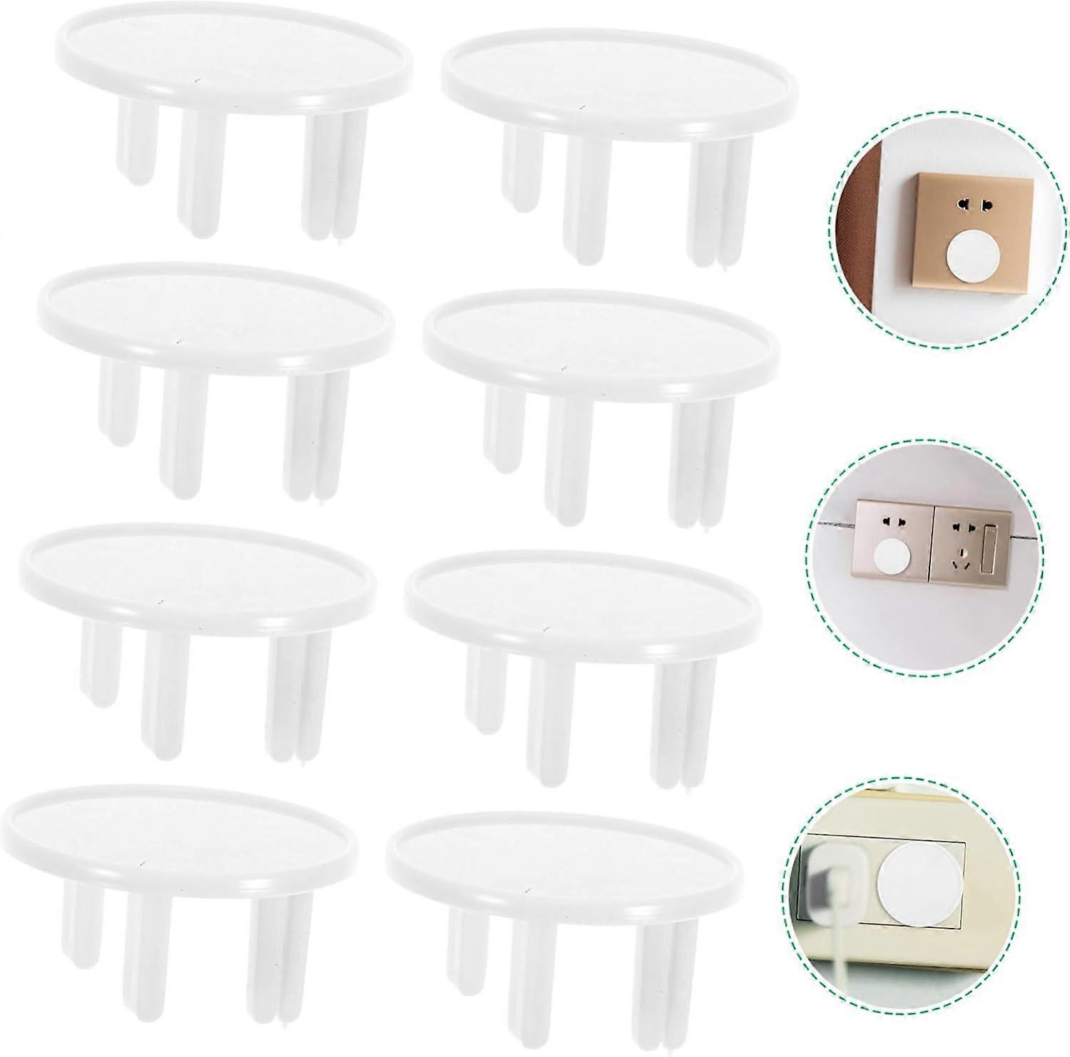 8-pack white baby safety socket covers