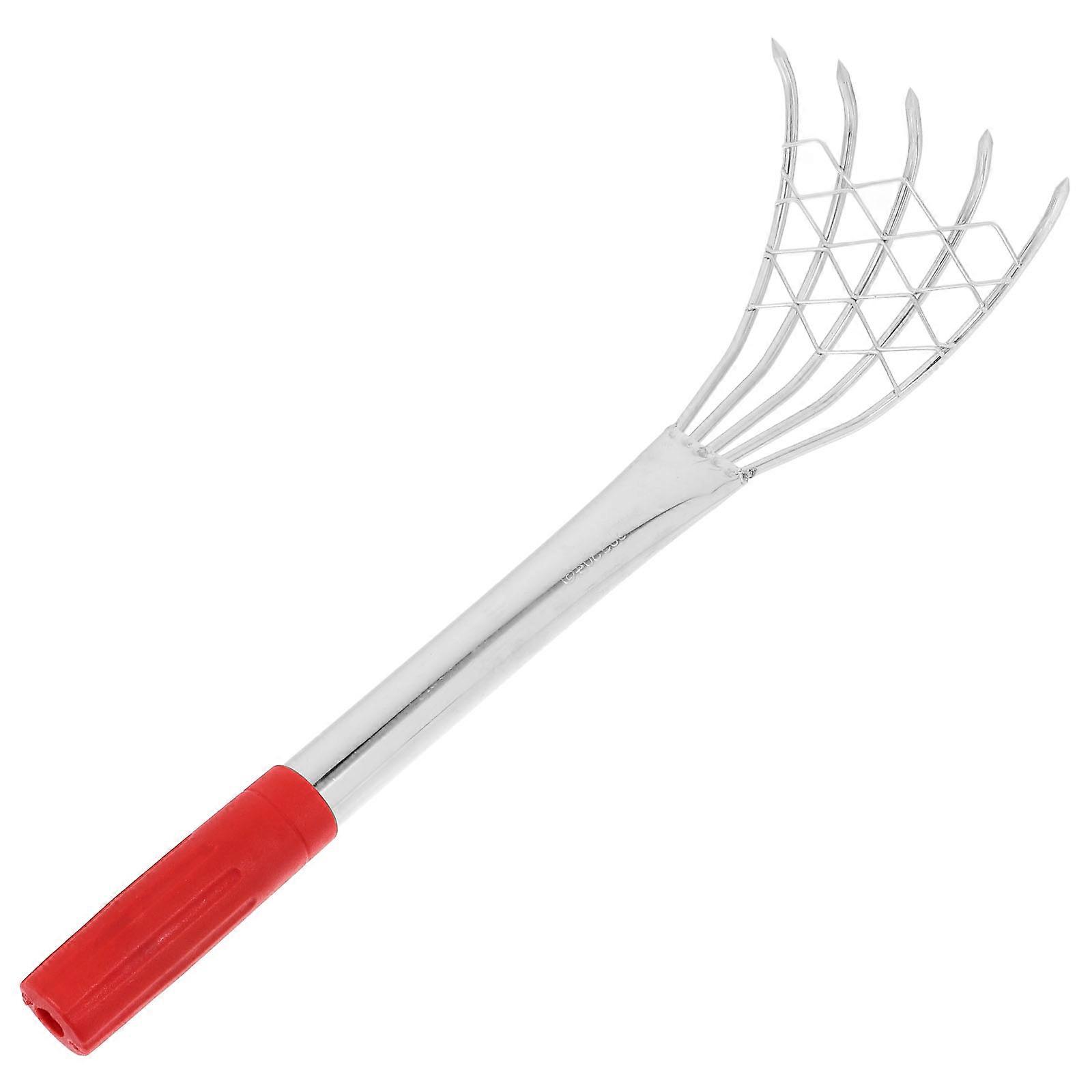 Handheld Clam Rake Metal Claw Rake for Beach Digging Silver