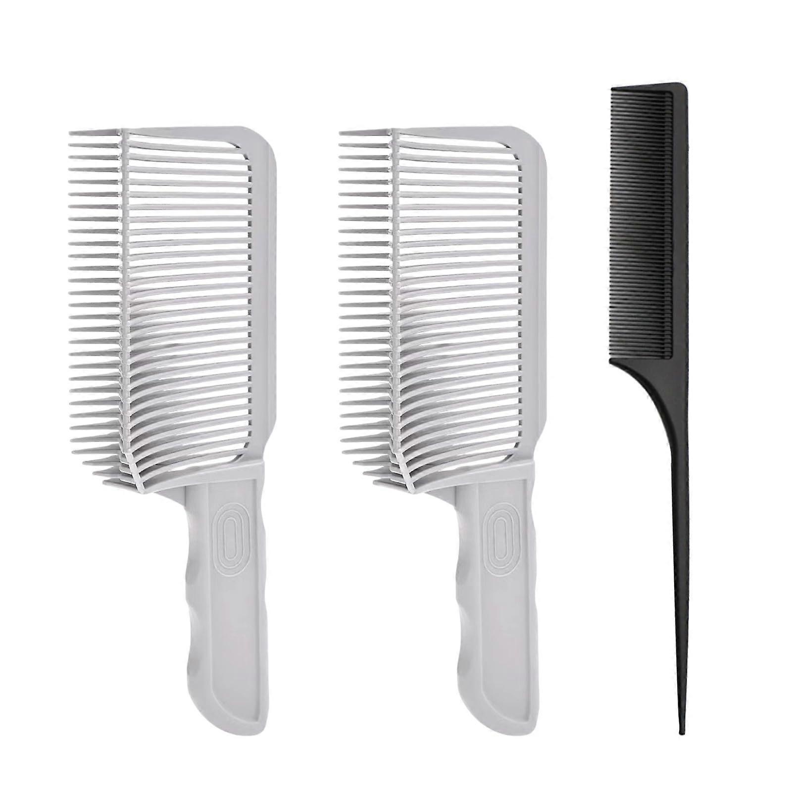 2 Pcs Professional Fade Comb Set with Tail Comb, Ergonomic Barber Cutting Tool for Precision Styling
