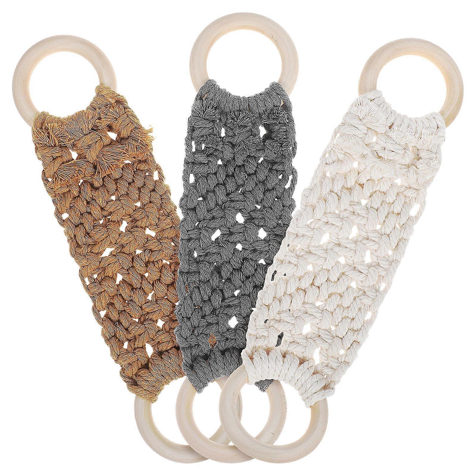 Boho-virkatut pyyherenkaat, käsintehdyt pyyhetelineet säilytykseen, 3 kpl