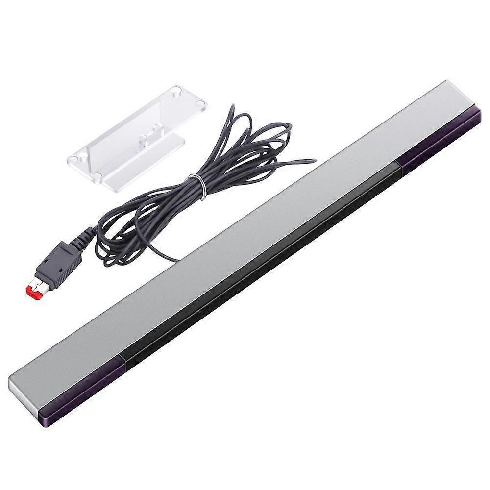 Wired Infrared Sensor Bar Replacement for Wii and Wii U with Long Cable Silver Black