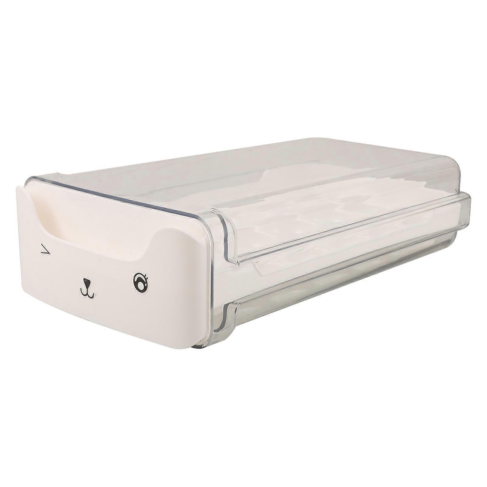 White Stackable Egg Holder for Fridge with Clear Plastic Design Enhancing Storage Efficiency and Organization 12 Eggs Capacity