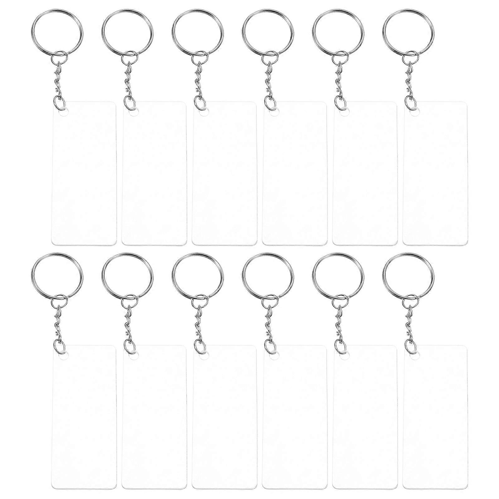 Hemoton 30 sets Acrylic Keychains Blank DIY Materials Accessories Parts