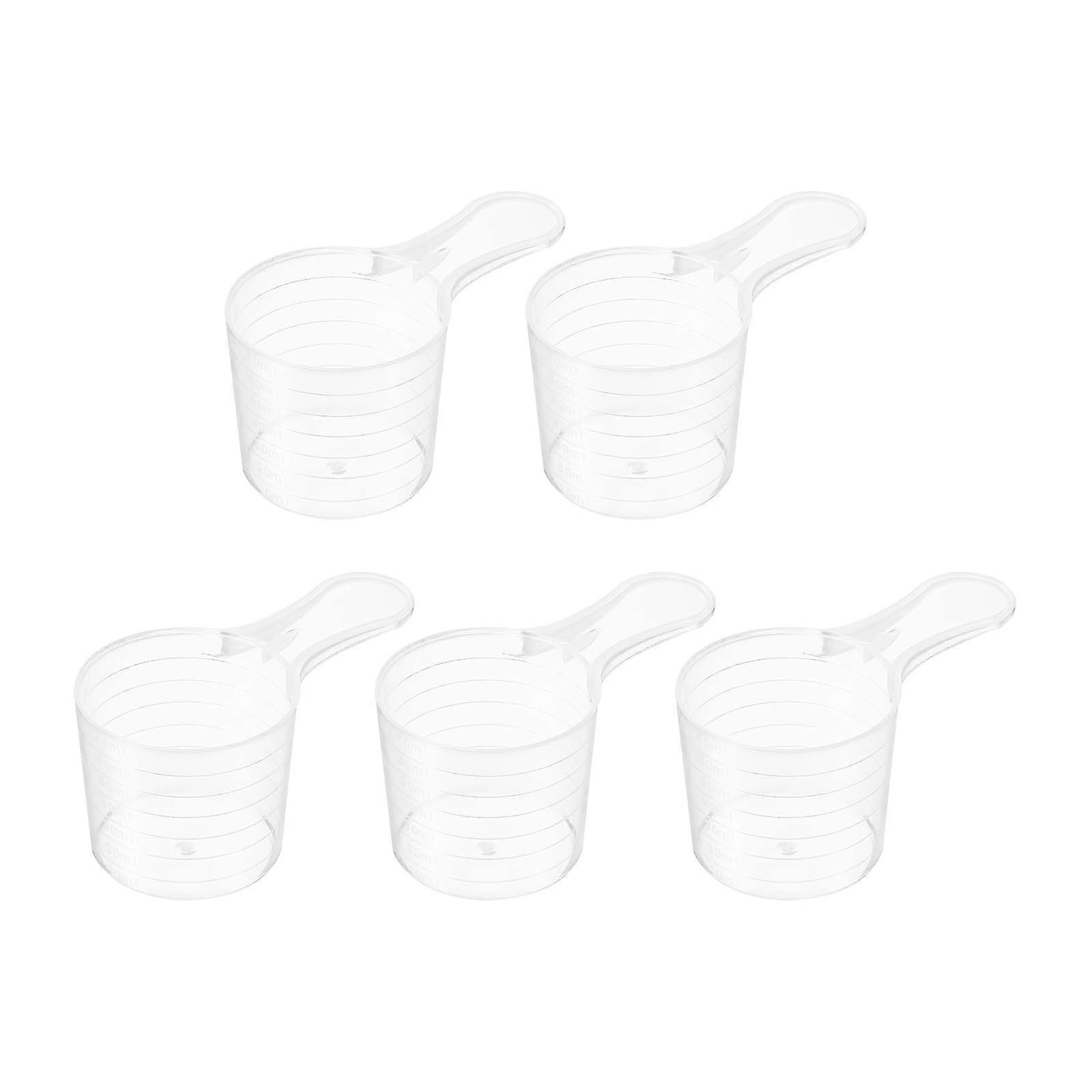 Set of 5 Clear Plastic Measuring Spoons 70ml Scoops for Coffee Protein Powder with Scale Markings