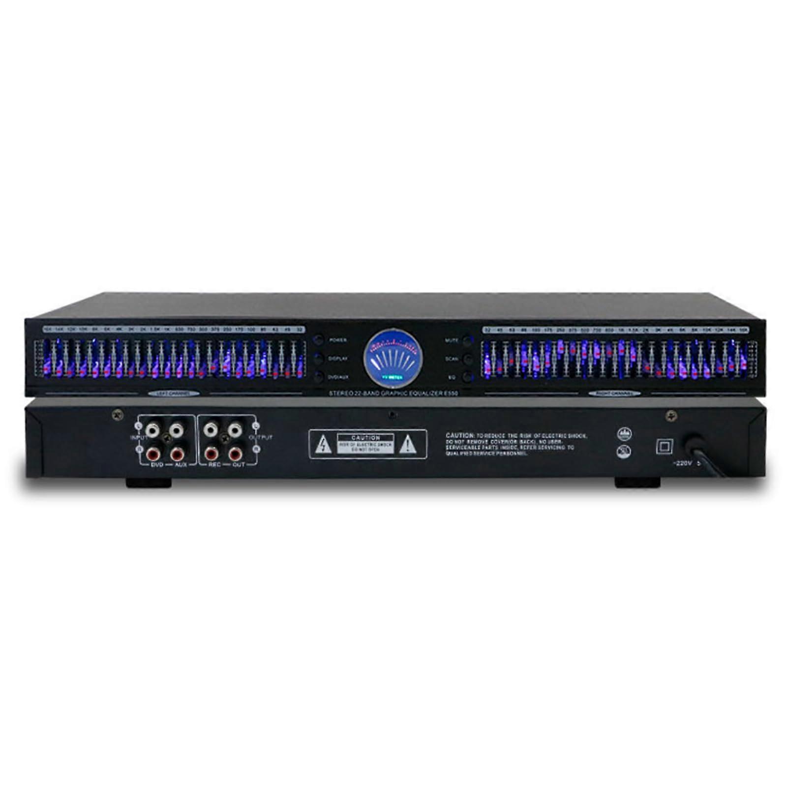 22Band Professional Audio Equalizer with DualChannel Stereo Graphic Control and Noise Reduction