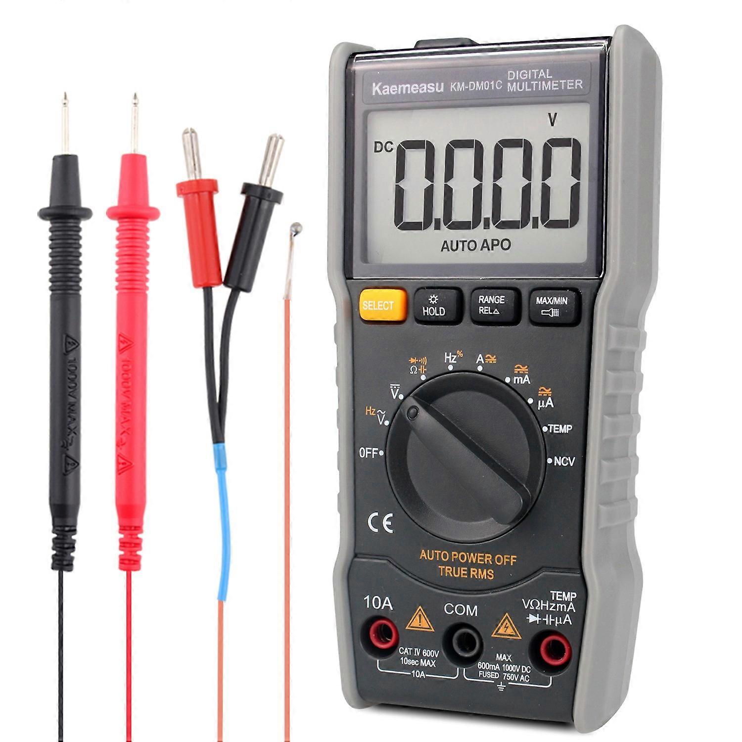 KAEMEASU KM-DM01C Pocket Digital Multimeter Auto Range Electrical Tester for AC/DC, Voltage, Current