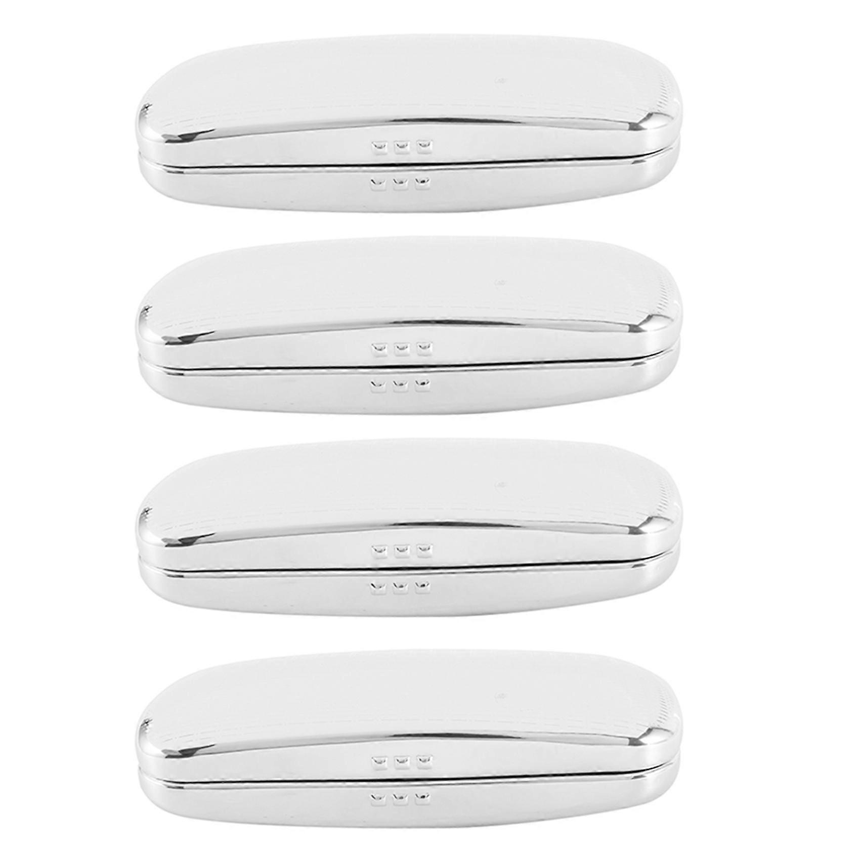 4X Glasses Case, Aluminum Hard Shell Eyeglasses Case Striped Spectacles Box