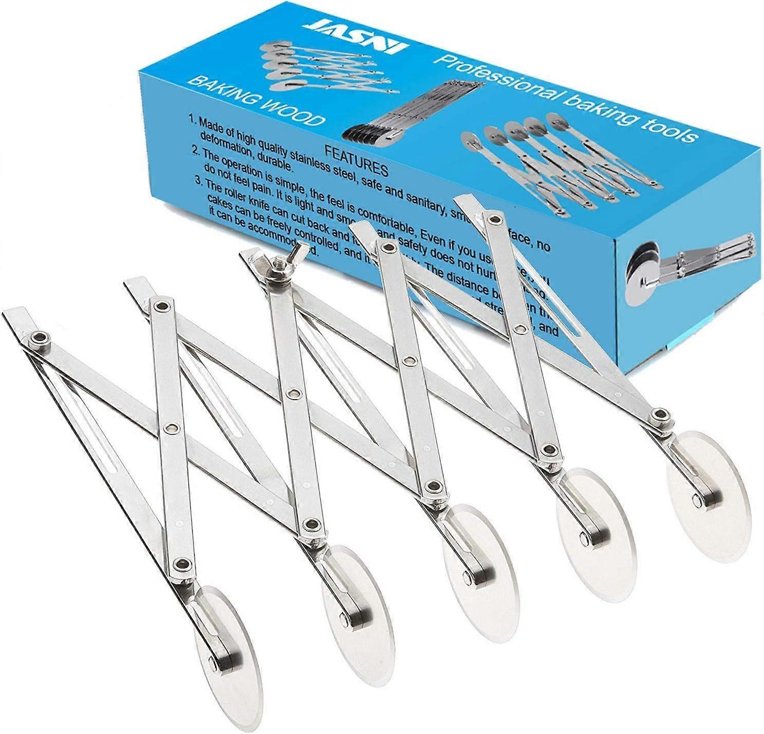 5 Wheel Stainless Steel Pizza Cutter Adjustable MultiWheel Dough Divider for Precise Portioning