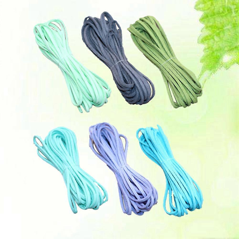 Cord Flat Faux String for Bracelet Making 6Pcs Multicolor