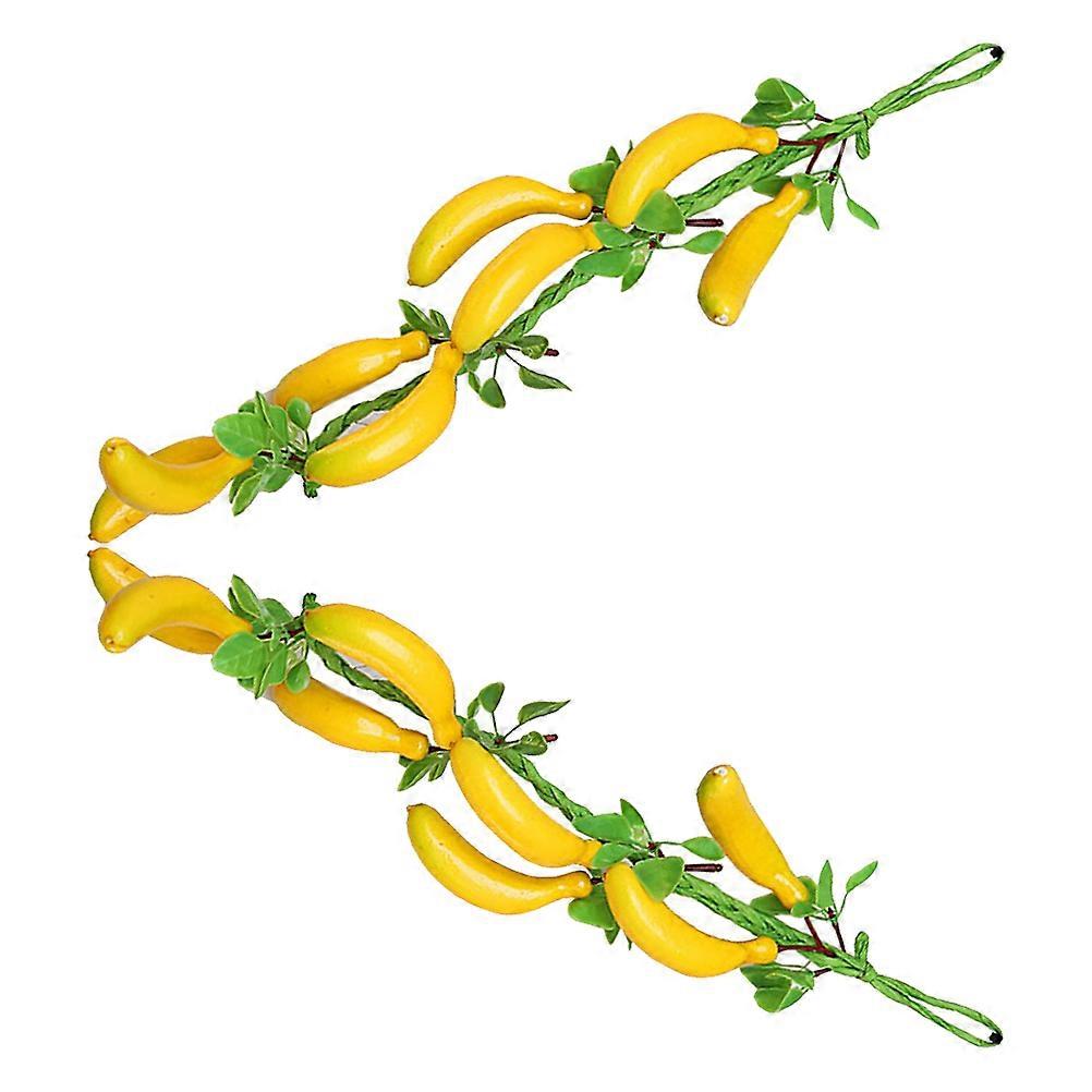 Hanging Banana Pendant Simulation Fruit Decoration for Decor 2Pcs Green