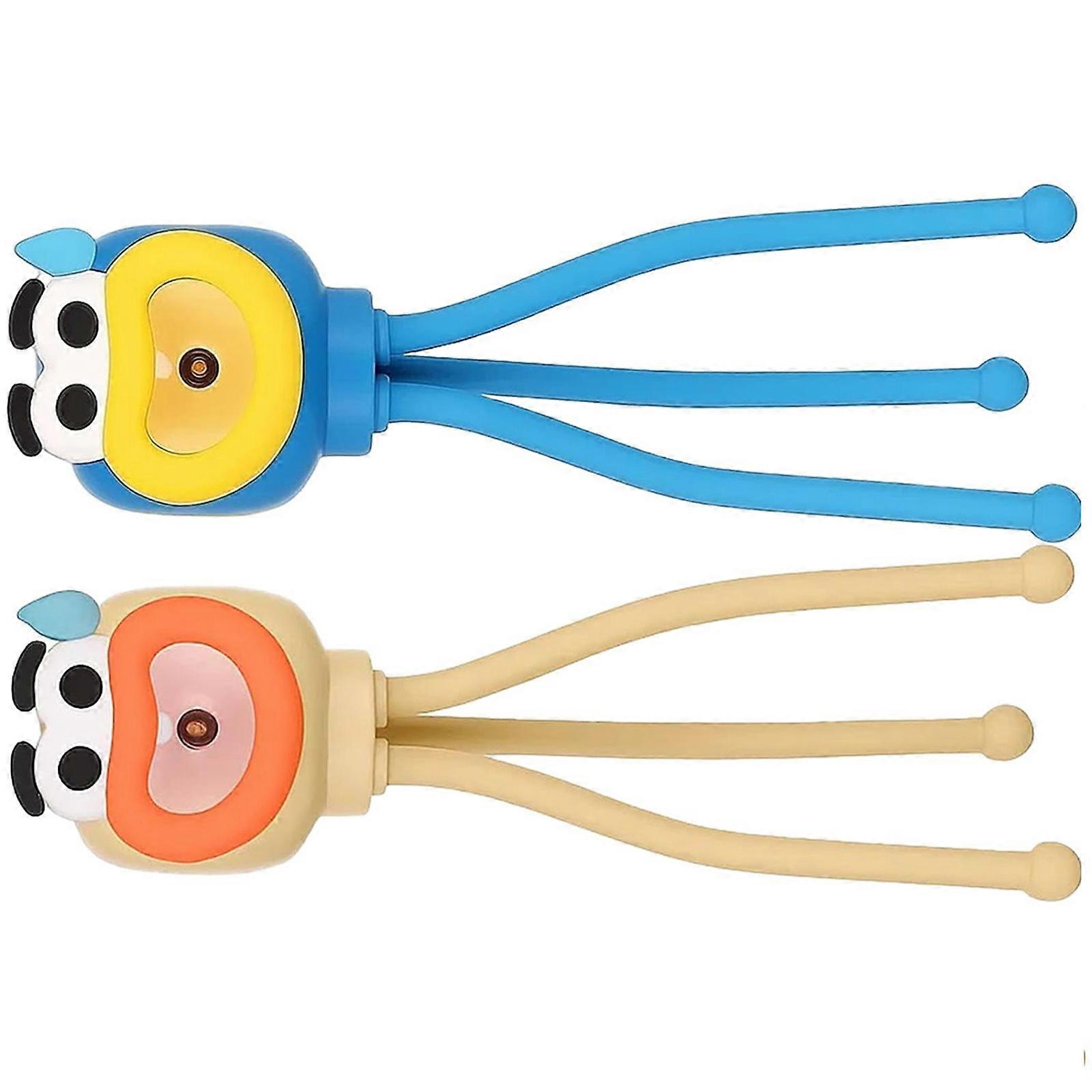 USB Powered Changeable Octopuses Lamp Flexible Angle Soft Light Source for Desk Bedside Activity  yellow and blue