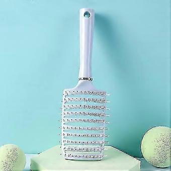 26-27 Big Curvy Comb Scalp Massage Comb Men's Oily Hair Comb Curly Styling Comb Fluffy Wide Teeth Rib Comb,24.8cm,blue