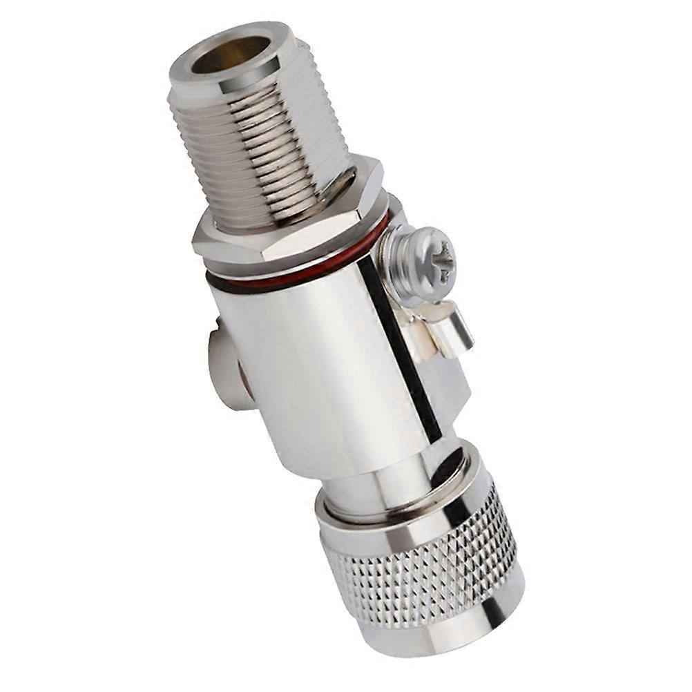 Coaxial N Type Arrestor for Connecting Use 2Pcs Silver Surge Protection Device