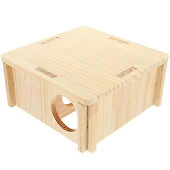 Hamster-Holzhütte für Komfort Beige Holz-Haustierversteck