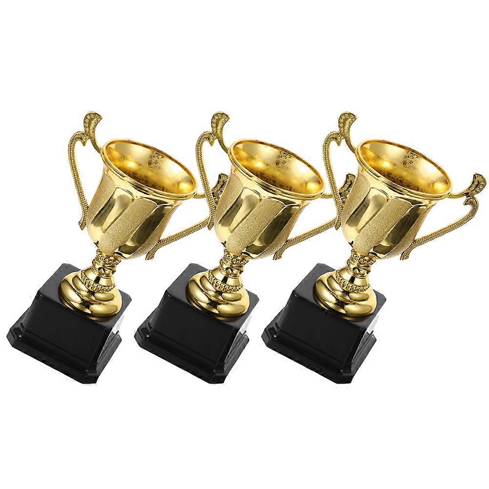 Ceremony Award Trophy for Students 3Pcs Golden Trophy Prop