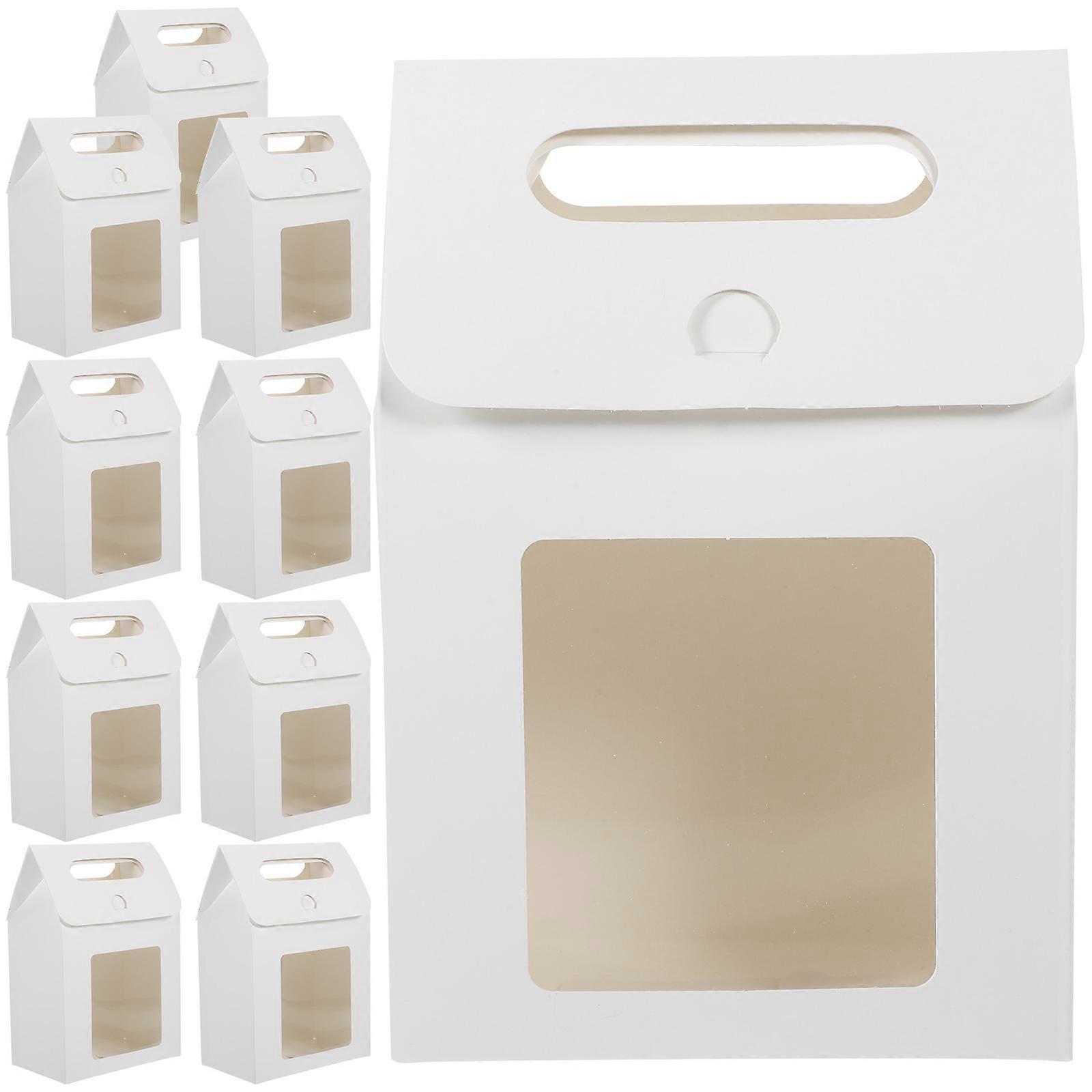 Gift Packaging Boxes White Paper Bags for Storage Use 10Pcs Set