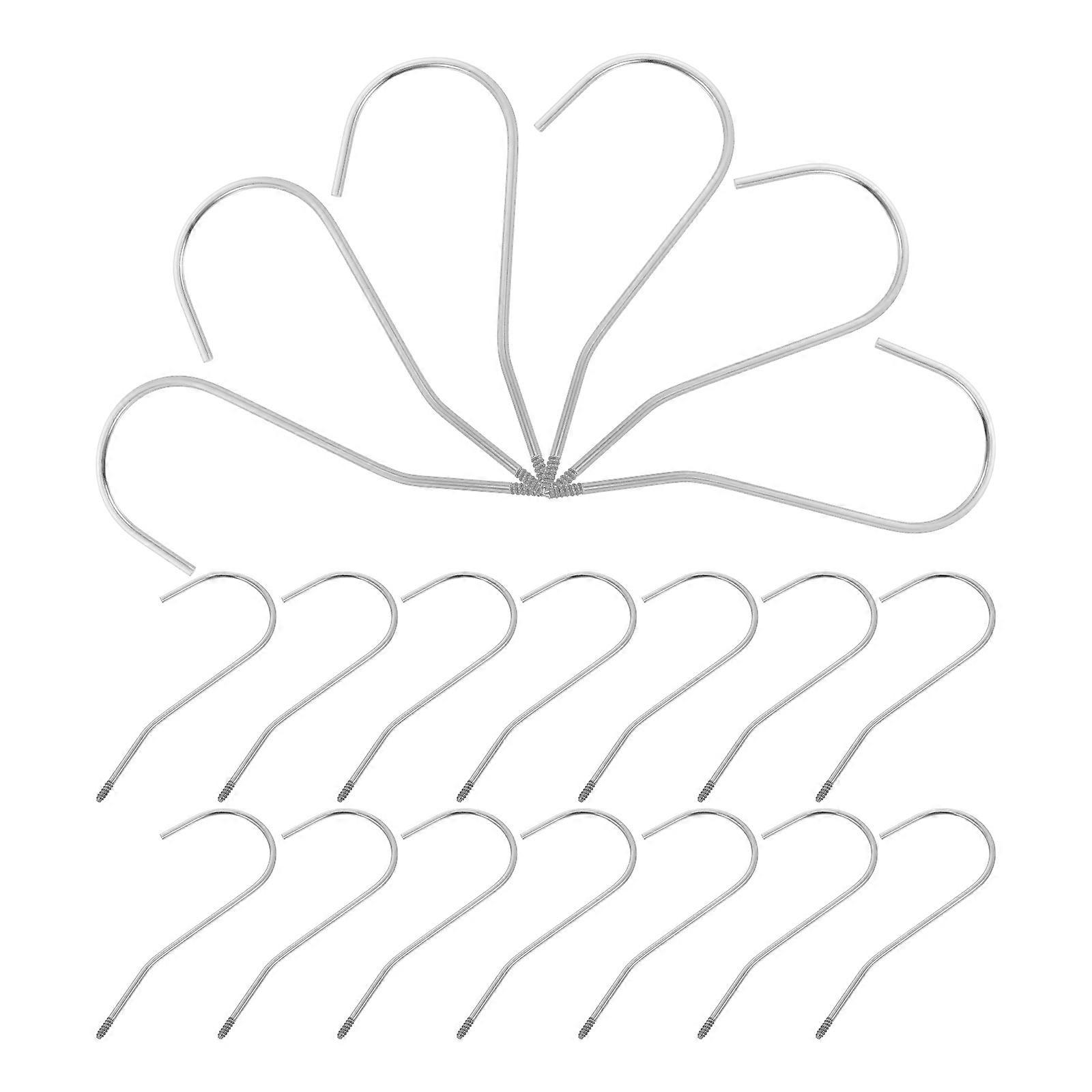 20Pcs Silver Clothes Replacement Hanger Hooks for Home Multipurpose Use