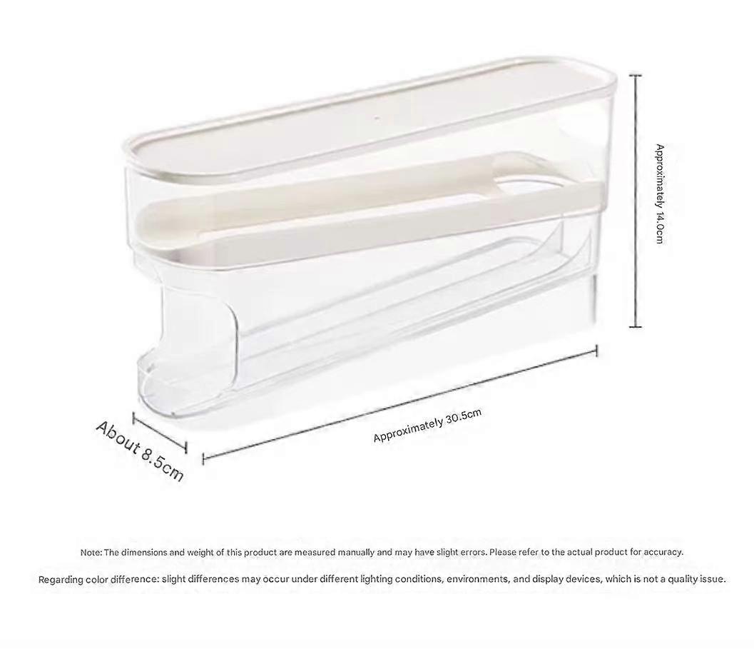 2-Tier Automatic Rolling Egg Holder Refrigerator Organizer Box Stackable Egg Storage Container with Lid