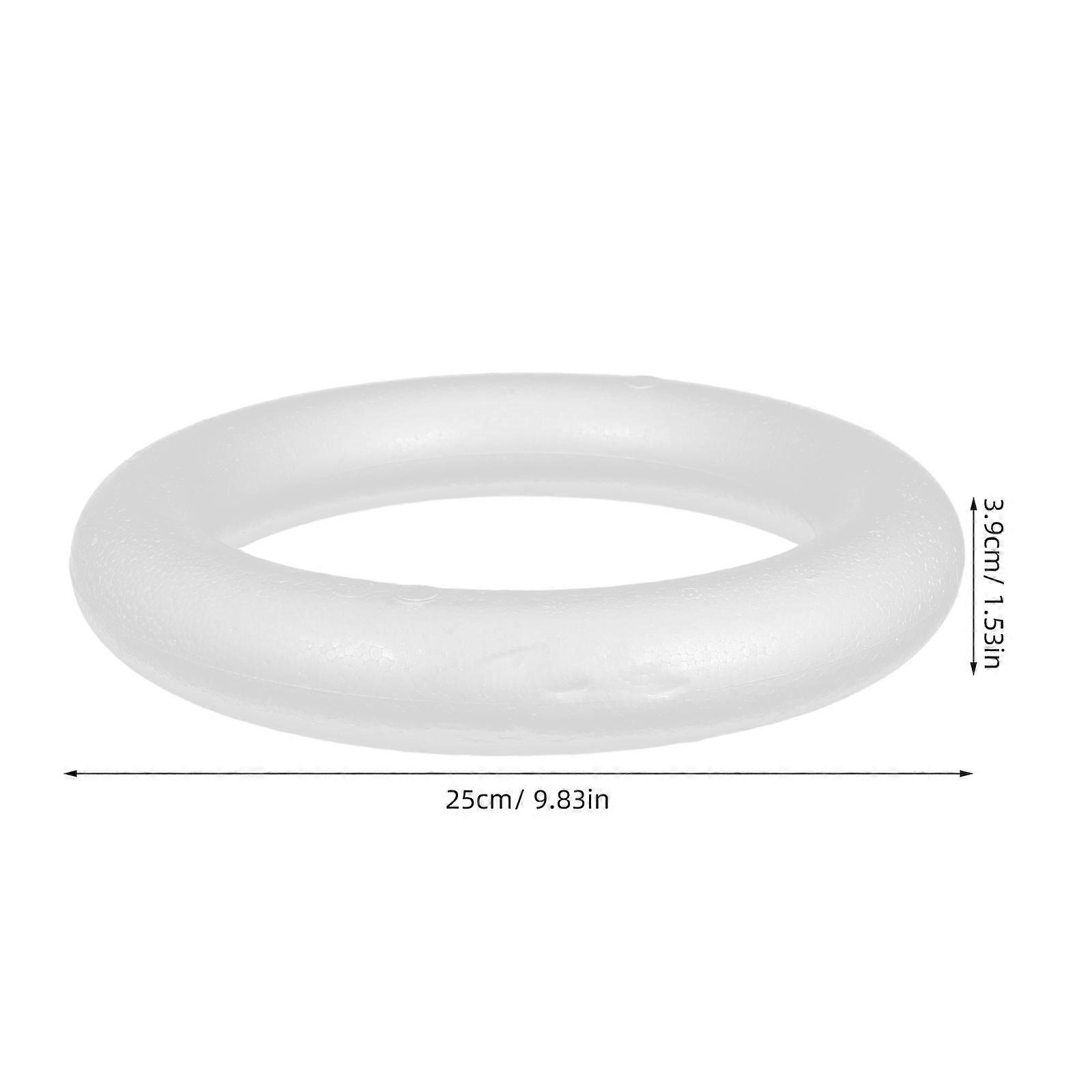 White Foam Circle for Crafting with Polystyrene Round Wreath Rings 3Pcs