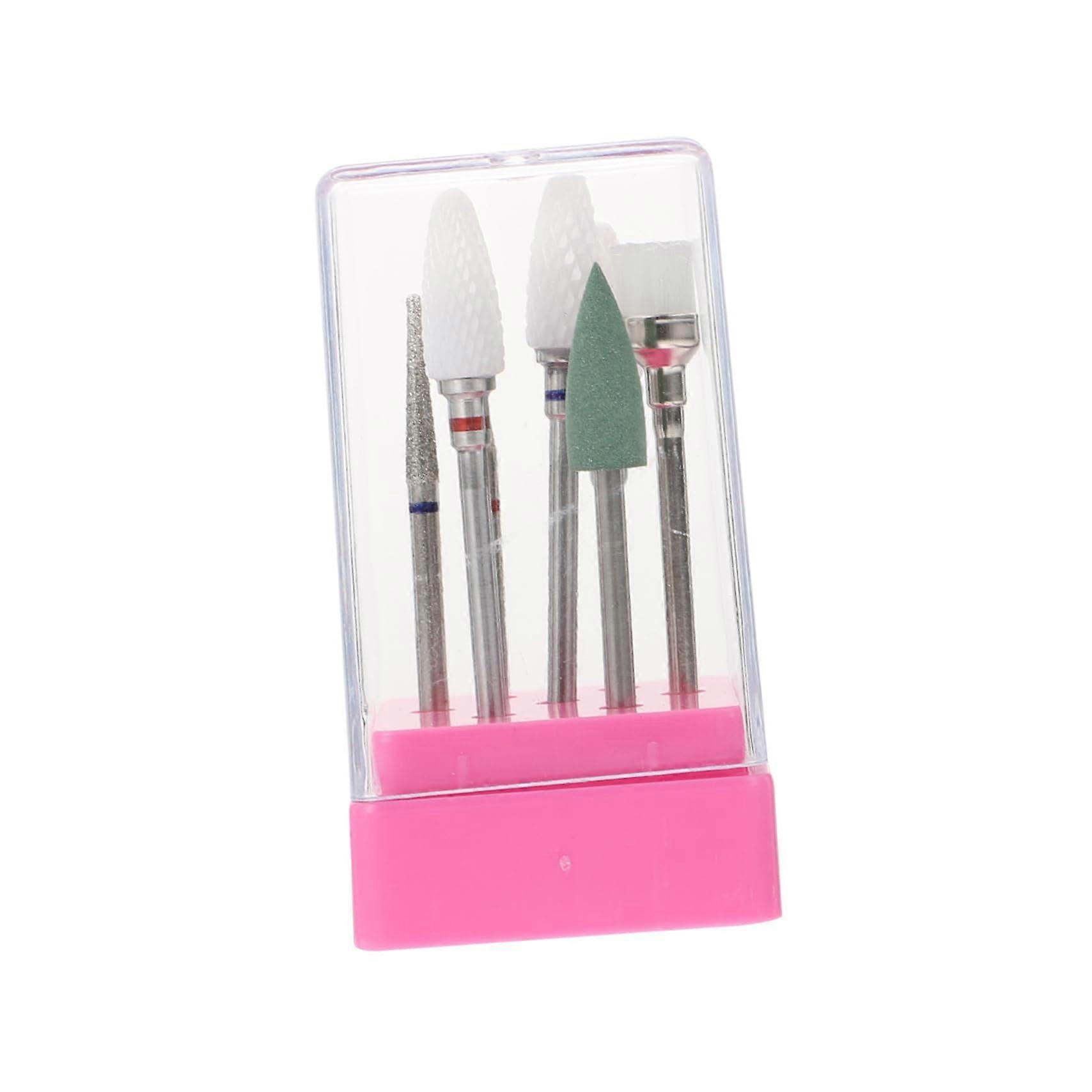 7pcs Tungsten Carbide Nail Drill Bits Set for Manicure Pedicure with Storage Case