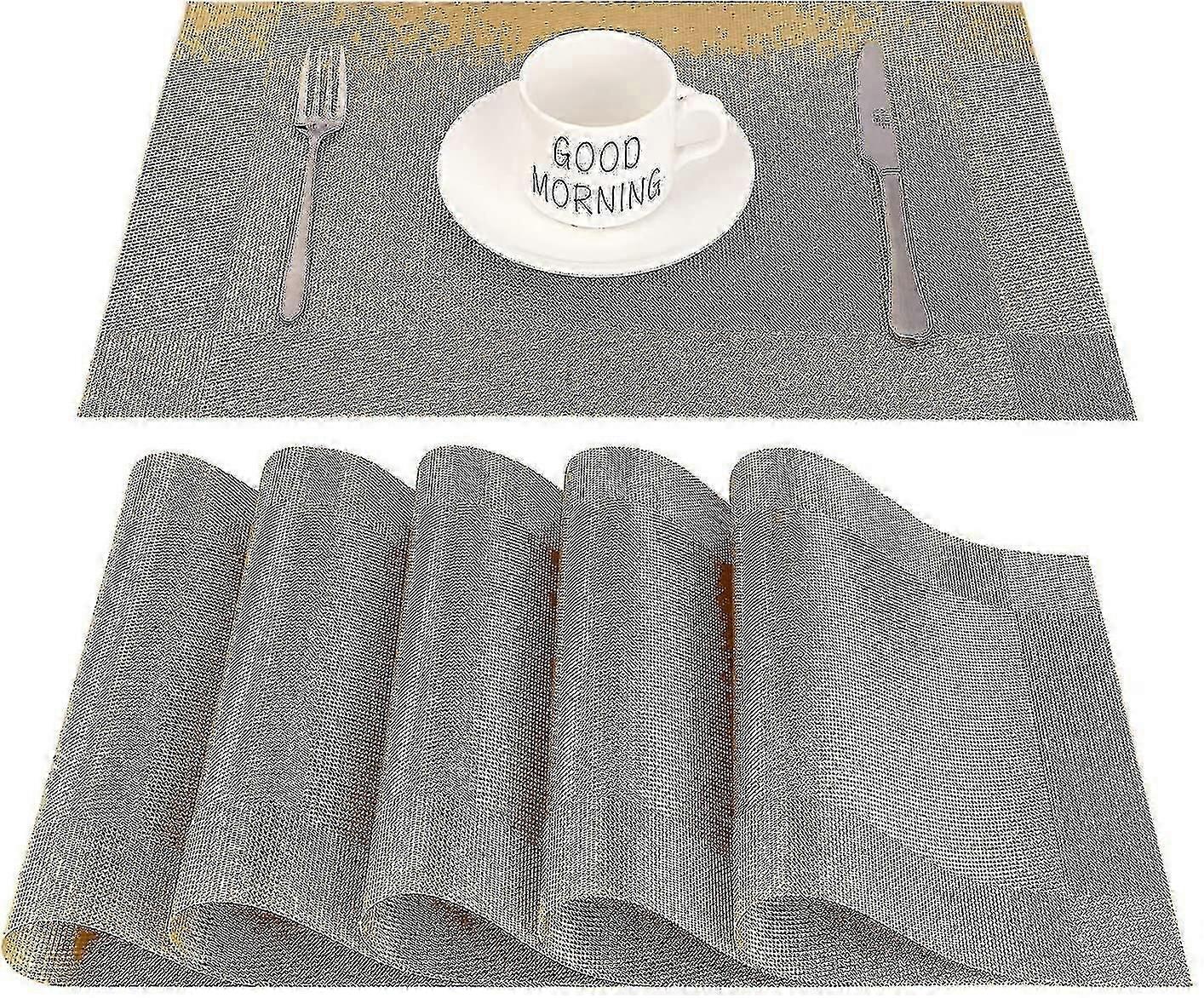 Non-slip PVC Heat-Resistant Washable Rectangular Placemats for Restaurant