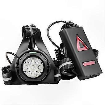 Luz de peito LED para ciclismo e corrida noturnos, recarregável via USB, à prova d'água IPX4, luz de advertência vermelha para atividades ao ar livre.