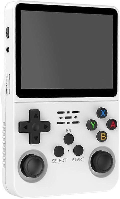 R36S Retro Handheld Game Console 128G Linux System 3.5 Inch IPS Screen Long Battery Life White