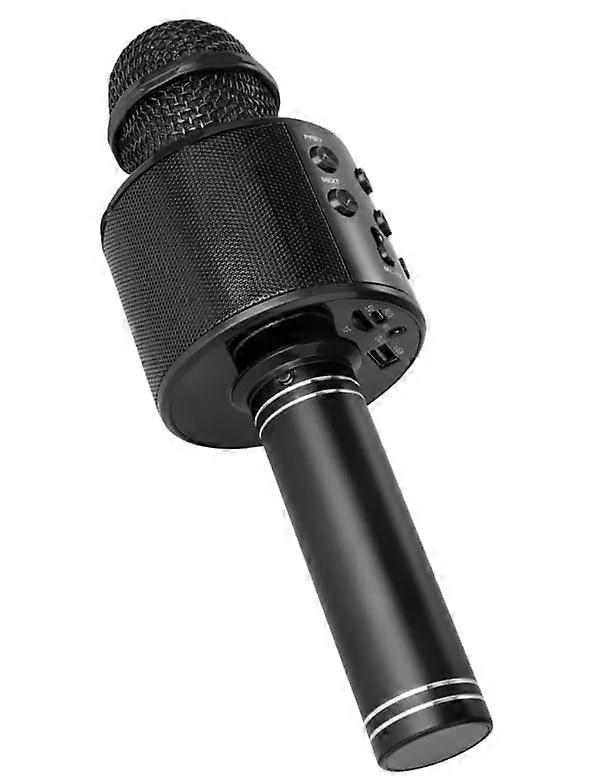 Wireless Karaoke Microphone with Speaker 3 in 1 Bluetooth System Noise Reduction USB Recording Black