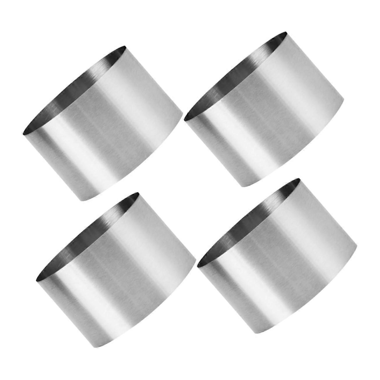 4pcs Stainless Steel Cake Ring Set for Baking Cheesecake Pastry with Precise Shape Cutting