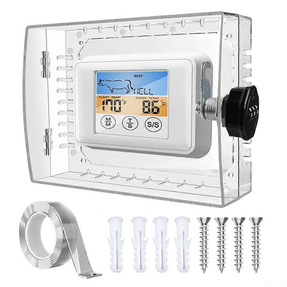 Thermostat Lock Box with Key, Wall Mounted Transparent Cover, Prevent Unauthorized Access, Universal Fit